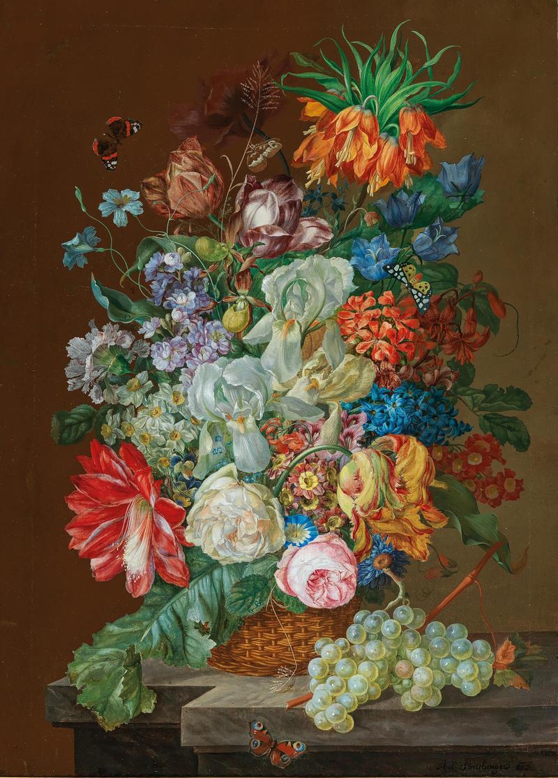 Anton Paschinger Großes Blumenstück 1843