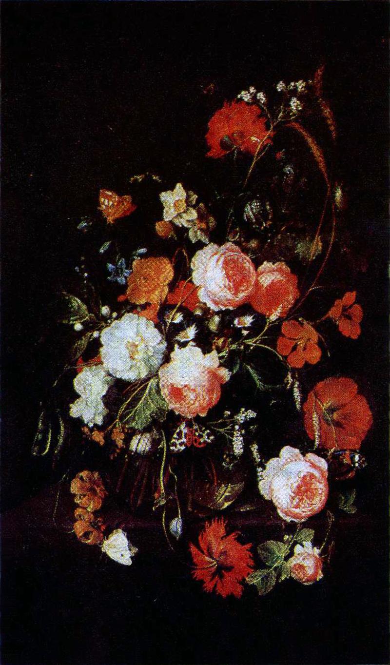 Blumen in einem Glasgefäß (de Heem)