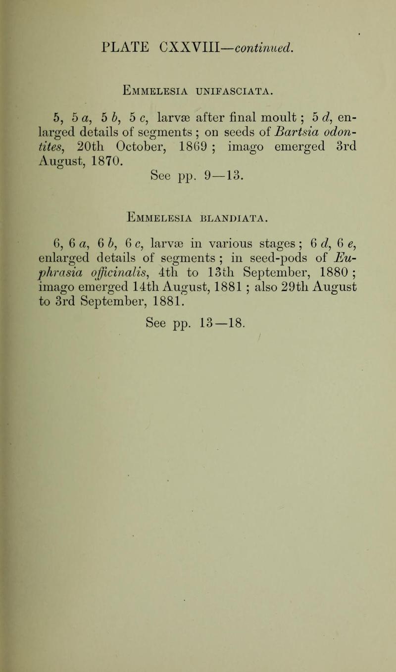 Buckler W The larvæ of the British butterflies and moths PlateCXXVIIIText2