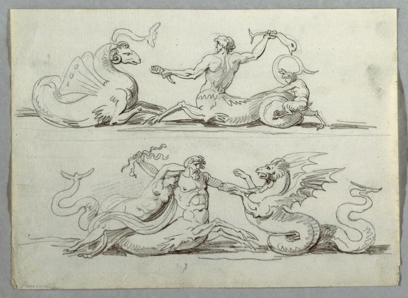 Sea Centaur Battles Sea Monster