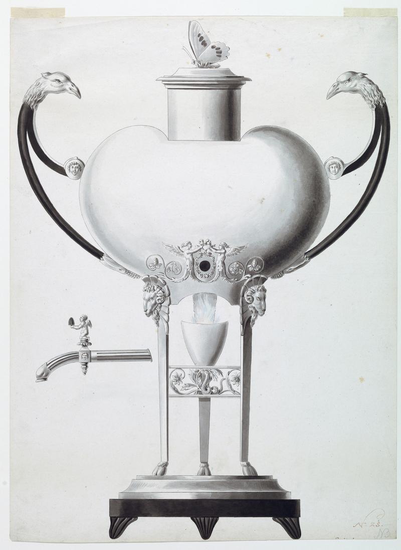 Design for an Urn on a Stand with a Spirit Lamp
