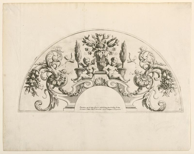 Fan leaves, Fifth and sixth plates of the set, "Divers Desseins de grands Eventails, Encrans, et autres Ornamens, inventés et gravés par Nicolas Loire"