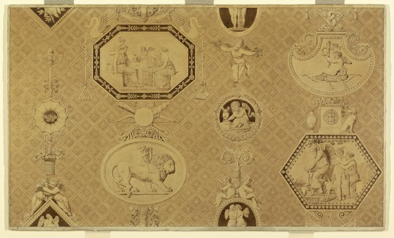 Design for Toile de Jouy: La Marchande d'Amours (The Cupid Seller)