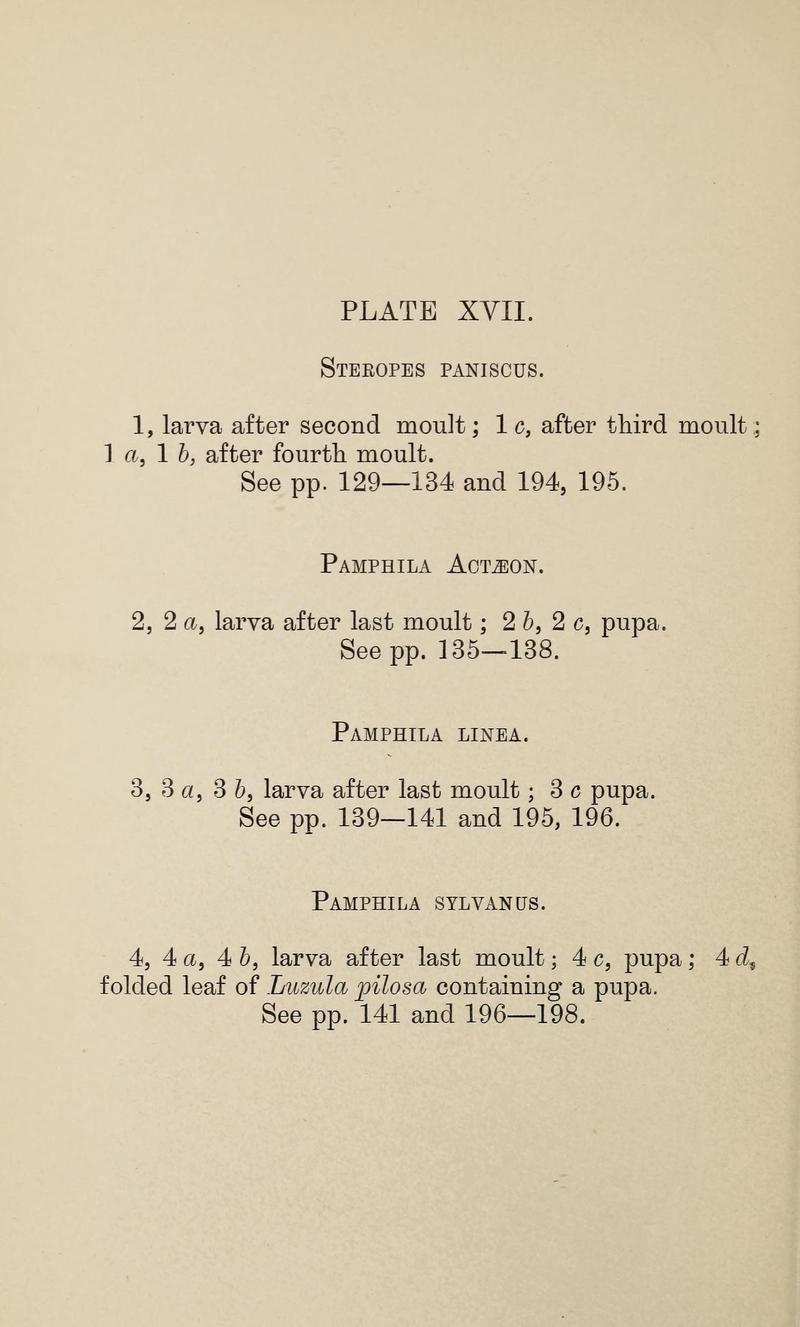 Ckler W The larvæ of the British butterflies and moths PlateXVIIText