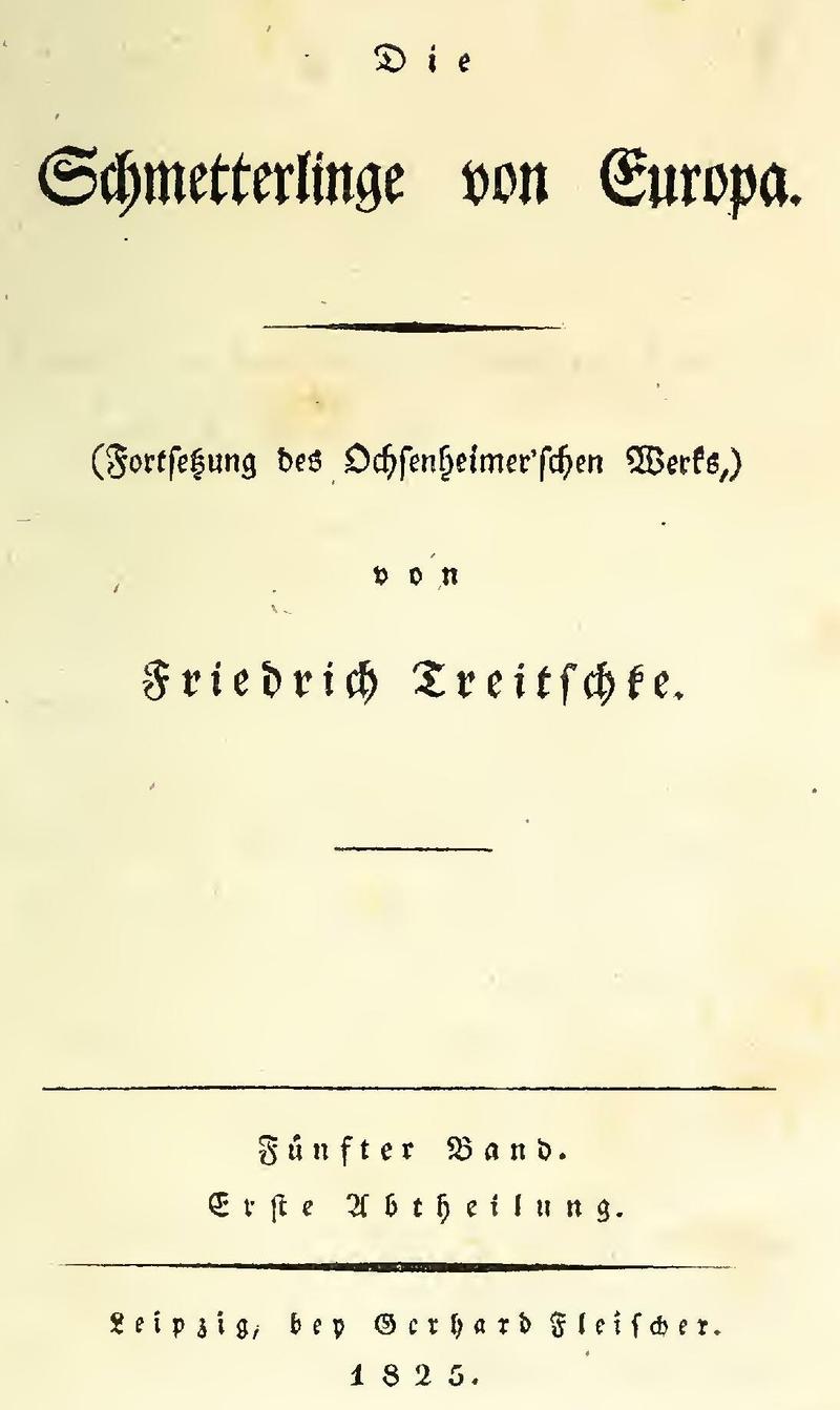Die Schmetterlinge von Europa. Bd. 5, Abt. 1, 1825 (title page)