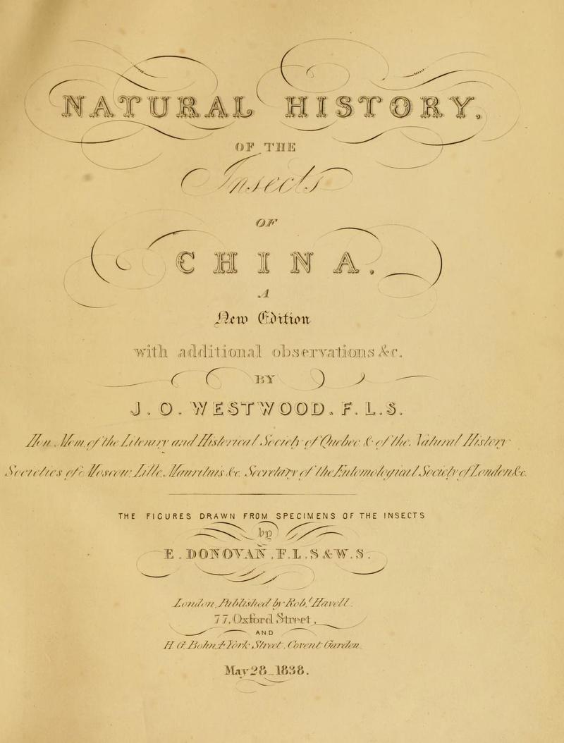 Donovan - Insects of China, 1838 - pl 00 titlepage