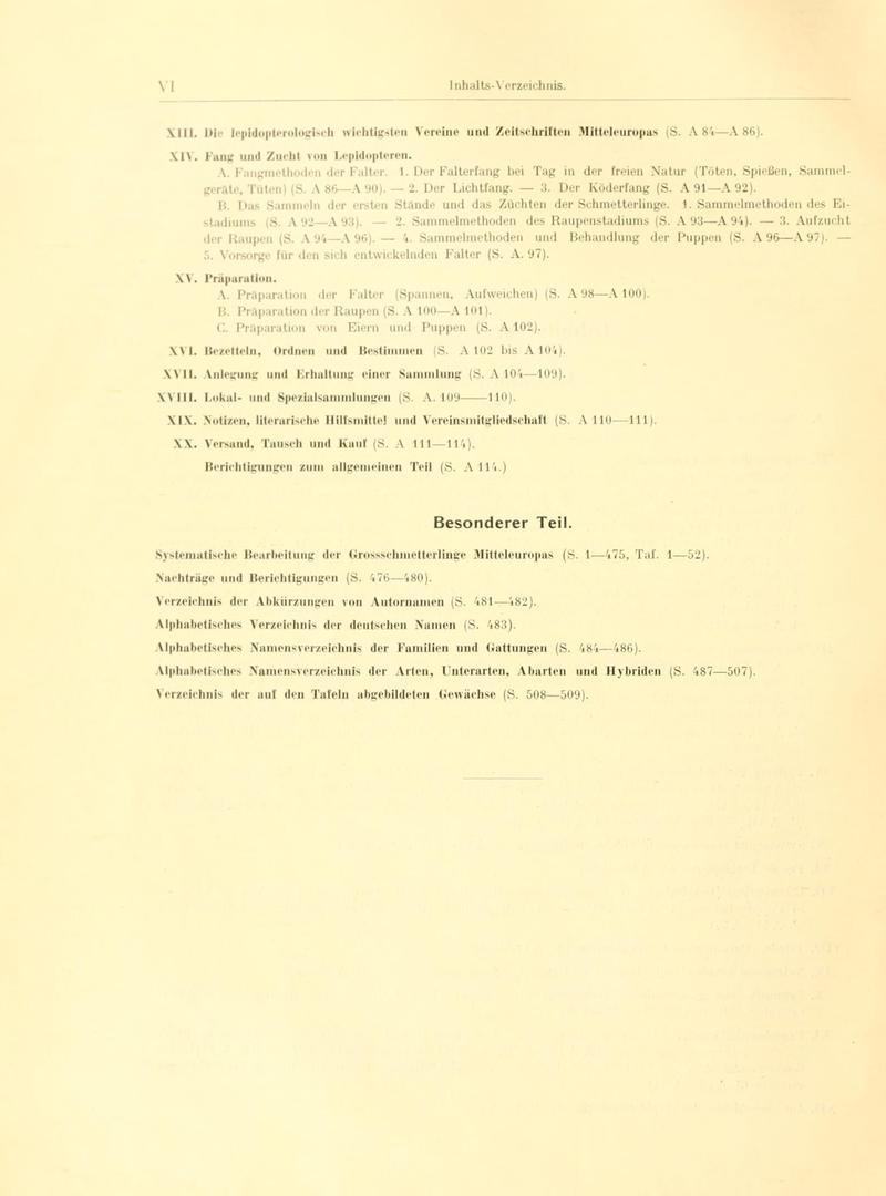 Fr. Berge's Schmetterlingsbuch nach dem gegenwärtigen Stande der Lepidopterologie neu bearb. und hrsg. von Professor Dr. H. Rebel (Page VI) BHL9445407