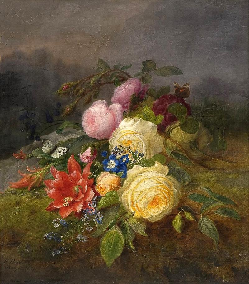 Frants Bøe - Cactus og Roser, 1877
