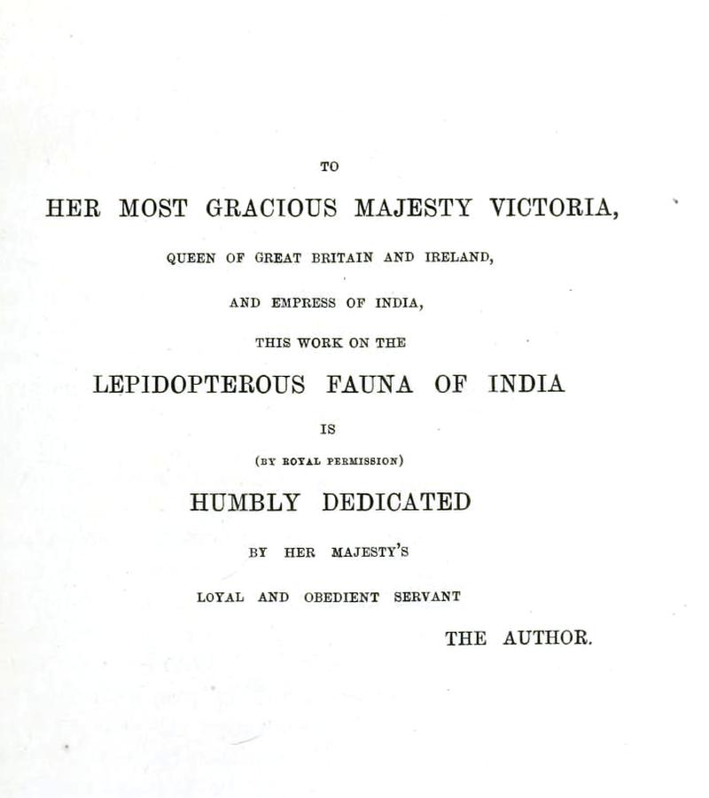 Dedication of Lepidoptera Indica Volume 1