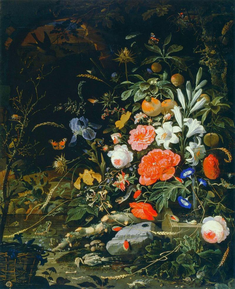 Flowers and tiny creatures – Vanitas label QS:Lfr,"Composition de fleurs et de petits animaux (Vanitas)." label QS:Lpl,"Kompozycja z kwiatów i małych zwierząt (Vanitas)." label QS:Len,"Composition of flowers and small animals (Vanitas)."