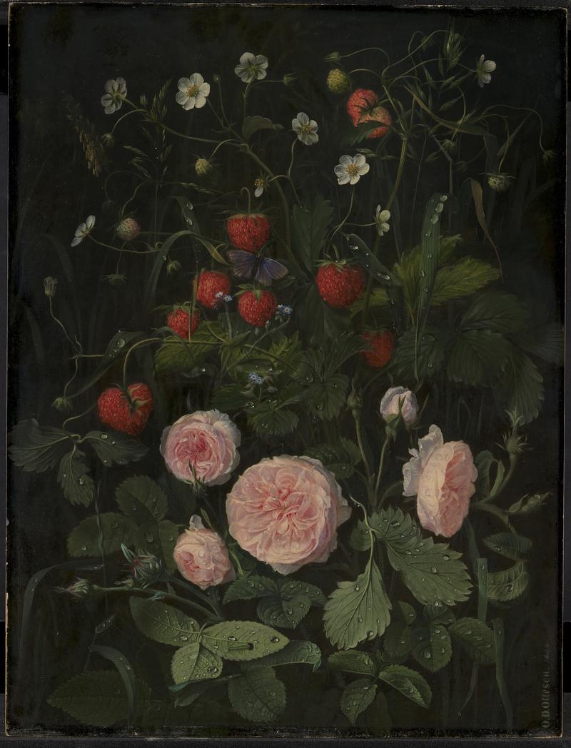 Still Life with Roses and Strawberries