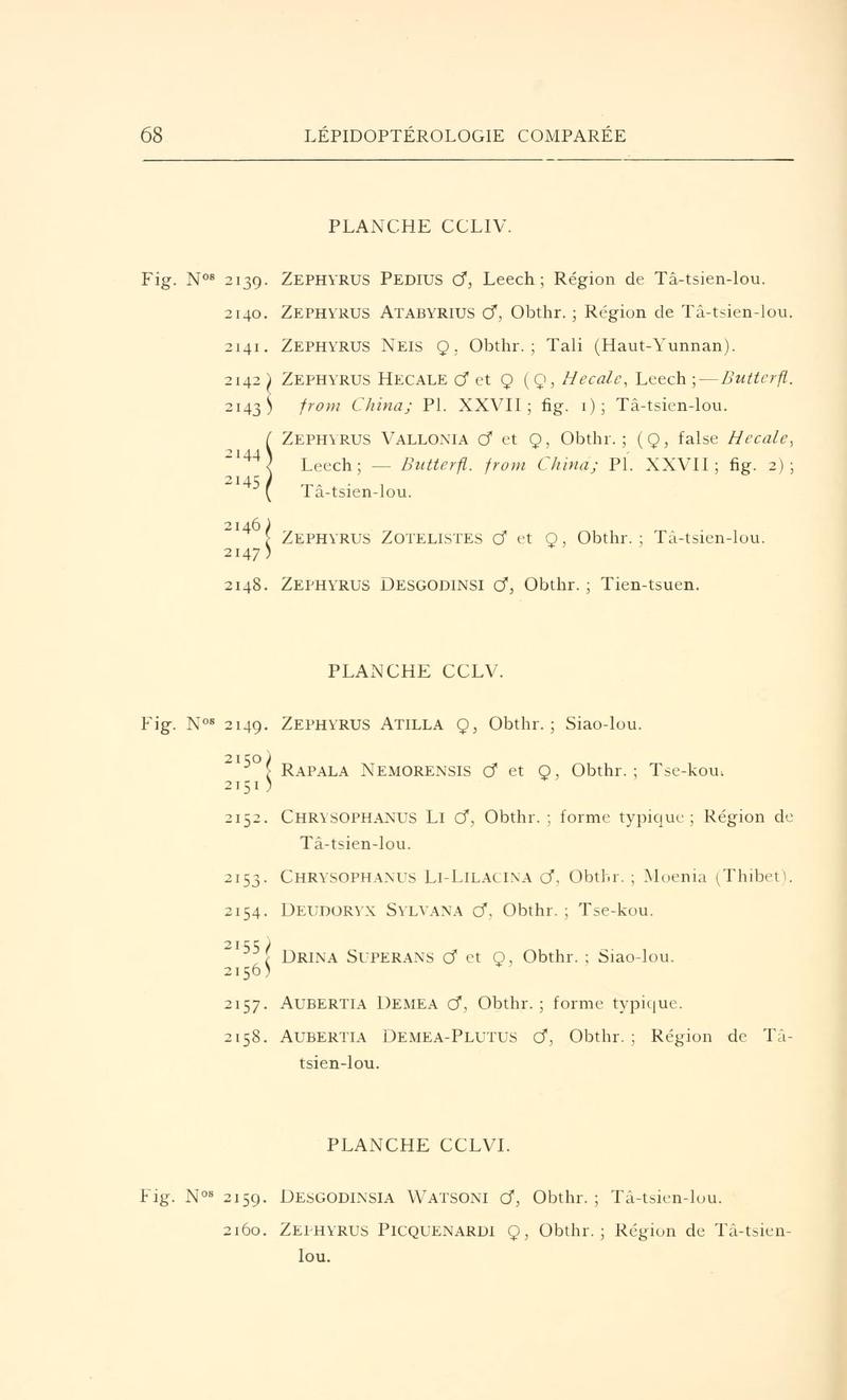 Oberthur 1914LepidopterologieCompariePlateCCLVtext