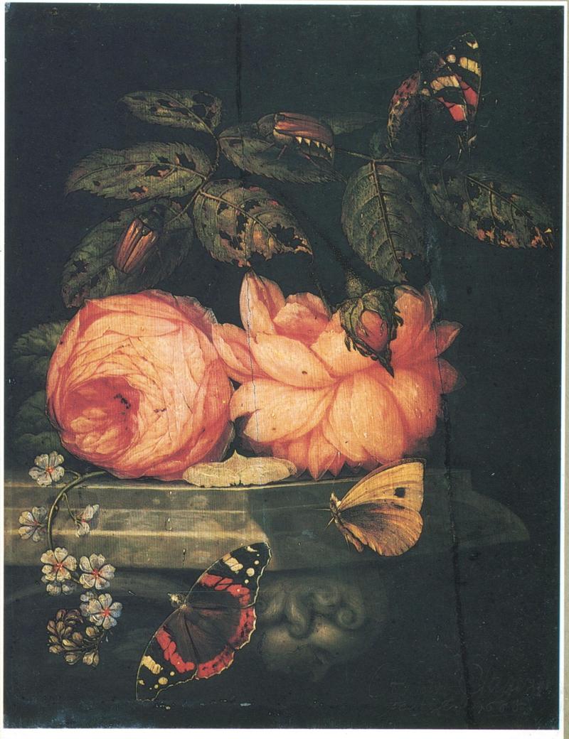 Ottmar Elliger 1666 - Roses and butterflies