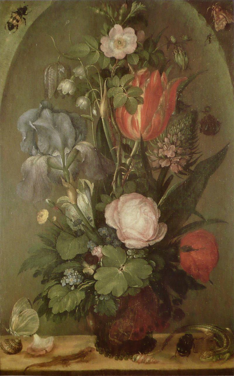 Bouquet of flowers with two Lizards