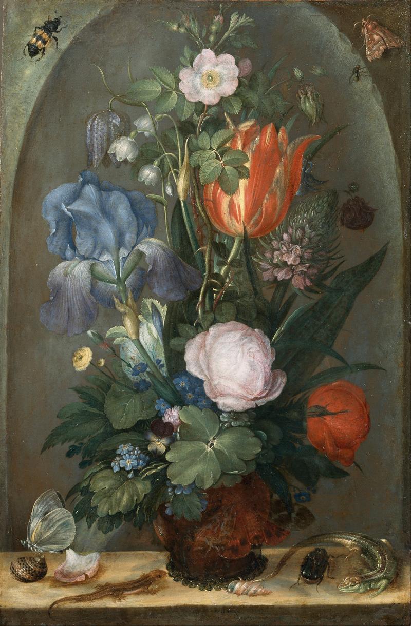 Bouquet of flowers with two Lizards