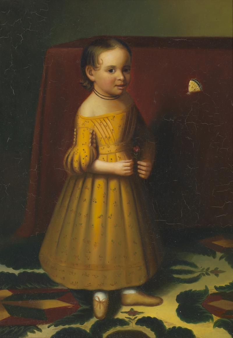 Portrait of a Young Girl with Rose and Butterfly