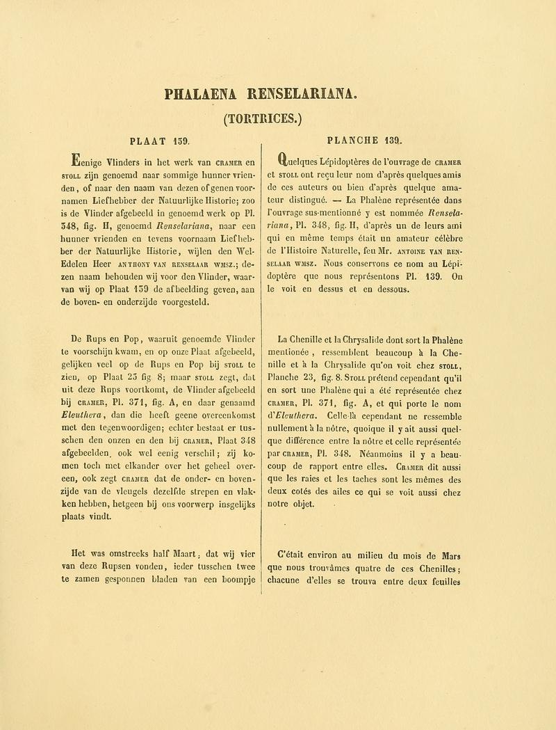 Sepp-Surinaamsche vlinders - pl 139 text1 descr. as Phalaena renselariana