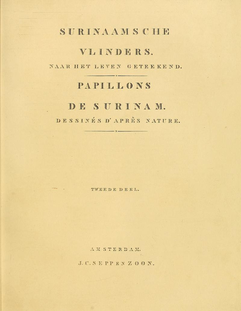 Sepp-Surinaamsche vlinders - title page volume 2