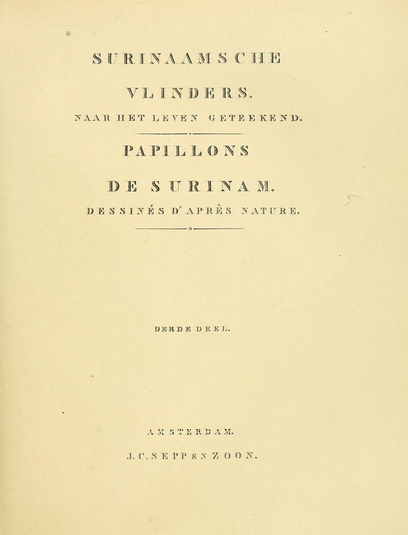 Sepp-Surinaamsche vlinders - title page volume 3
