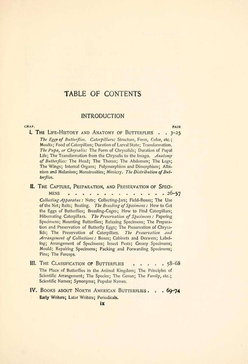 The butterfly book (Table of Contents, Page ix) BHL4428627